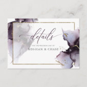 Plum Paarse Gold Marble Abstracte Waterverf Informatiekaartje (Voorkant)