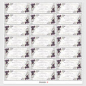 Plum Paarse gouden marmeren herfst bruiloft gastad Sticker (Vel)