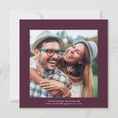 Plum Paarse & Indigo Blauw Elegante Bloemen Huweli Save The Date (Achterkant)