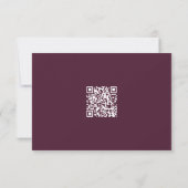 Plum Paarse & Indigo Blue Elegant Floral QR Code RSVP Kaartje (Achterkant)
