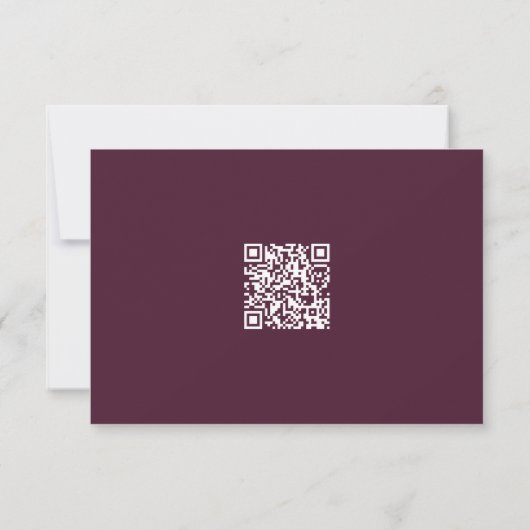 Plum Paarse & Indigo Blue Elegant Floral QR Code RSVP Kaartje (Achterkant)