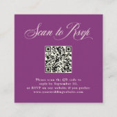 Plum Paarse Italiaanse elegantie | RSVP met QR-cod Informatiekaartje (Voorkant)