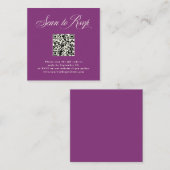 Plum Paarse Italiaanse elegantie | RSVP met QR-cod Informatiekaartje (Voorkant / Achterkant)