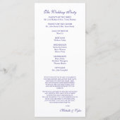 Plum Paarse kroonluchter huwelijksprogramma Programmakaart (Achterkant)