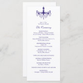 Plum Paarse kroonluchter huwelijksprogramma Programmakaart (Voorkant / Achterkant)