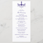 Plum Paarse kroonluchter huwelijksprogramma Programmakaart (Voorkant)