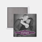 Plum Paarse La Bon Vie Foto Save the Date Magnet (Voorkant / Achterkant)