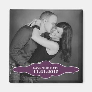 Plum Paarse La Bon Vie Foto Save the Date Magnet