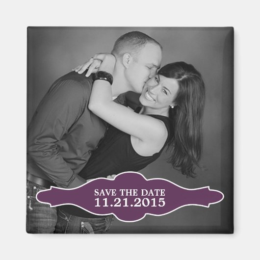 Plum Paarse La Bon Vie Foto Save the Date Magnet (Voorkant)
