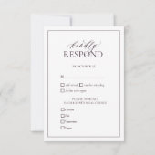 Plum Paarse Leafy Crest Monogram Wedding RSVP Card (Achterkant)