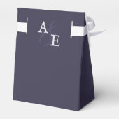 Plum Paarse minimalistische monogram bruiloft Bedankdoosjes (Achterkant)