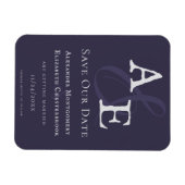 Plum Paarse minimalistische monogram Magneet (Horizontaal)