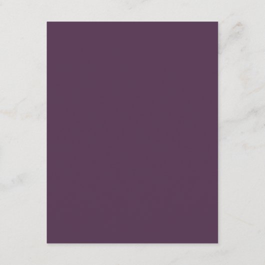 Plum Paarse Modern Edge Elegant Monogram Details Informatiekaartje (Achterkant)