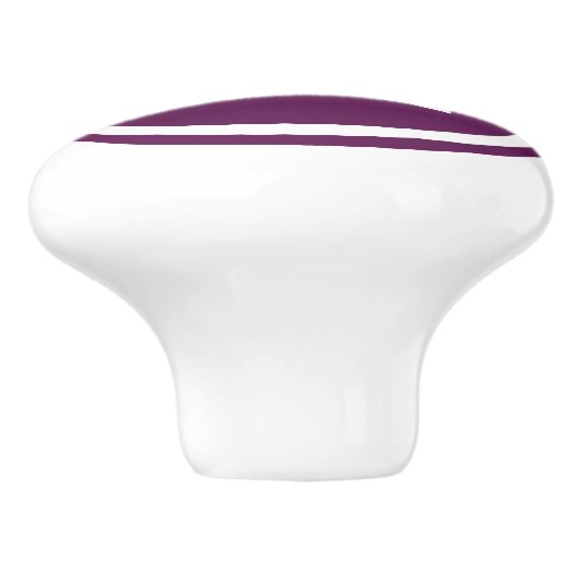 Plum Paarse Monogram Gepersonaliseerde Ladeknop Keramische Knop (Zijkant)