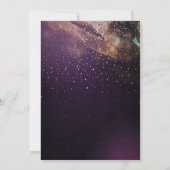 Plum Paarse Nacht Goud Schieten Star Wedding Kaart (Achterkant)
