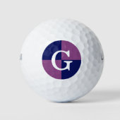 Plum Paarse Navy Blue LG Checker Monogram Golfballen (Voorkant)