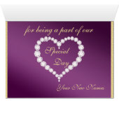 Plum Paarse pauw bedankkaart (Binenzijde Horizontaal (Onderkant))