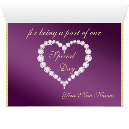 Plum Paarse pauw bedankkaart (Binenzijde Horizontaal (Onderkant))