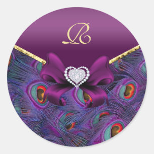 Plum Paarse Pauw Trouwcadeau Zegel