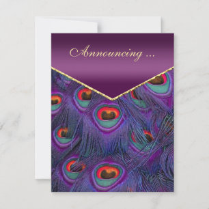 Plum Paarse Pauw Verloving Aankondiging