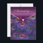 Plum Paarse Pauw Verloving Aankondiging<br><div class="desc"></div>