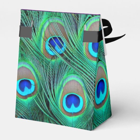 Plum Paarse Peacock bruiloft Bedankdoosjes (Achterkant)