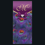 Plum Paarse Peacock Wedding Program Rack Kaart<br><div class="desc"></div>