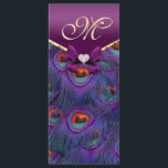 Plum Paarse Peacock Wedding Program Rack Kaart<br><div class="desc"></div>