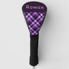 Plum Paarse Plaid Monogram Golf Hoesje Driver Head Golfheadcover