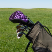 Plum Paarse Plaid Monogram Golf Hoesje Driver Head Golfheadcover (Insitu)
