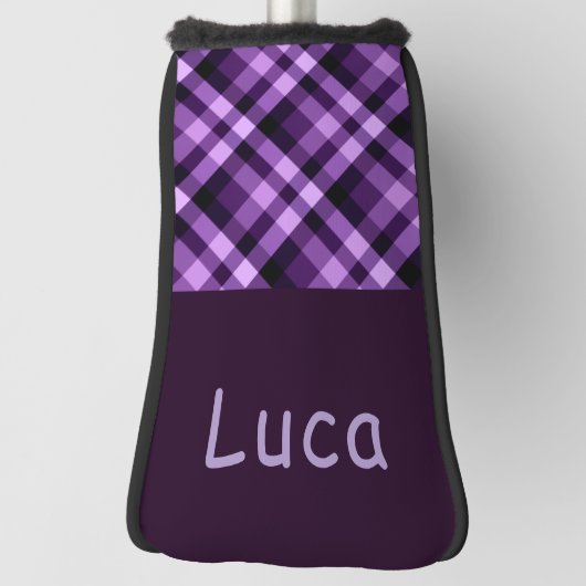 Plum Paarse Plaid Monogram Golf Hoesje Putter Head Golfheadcover (Draai 90)