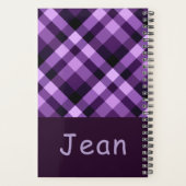 Plum Paarse Plaid Monogram Kleine dag Planner (Achterkant)
