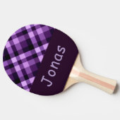 Plum Paarse Plaid Monogram Ping Pong Paddle Tafeltennisbatje (Zijkant)