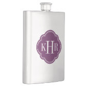 Plum Paarse Quatrefoil Custom Monogram Flacon (Rechts)