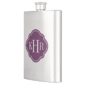 Plum Paarse Quatrefoil Custom Monogram Flacon (Links)