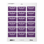 Plum Paarse retour adres label/Elegant Damask Etiket (Full Sheet)