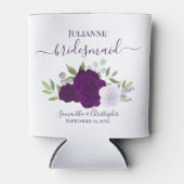 Plum Paarse Rozen Elegant Bridesmaid Weddenschap Blikjeskoeler (Voorkant)