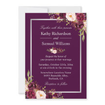 Plum Paarse Rustic Floral Silver Grey Fall Wedding