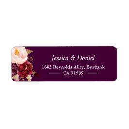 Plum Paarse Rustic Floral Simple Classy Etiket