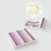 Plum paarse schaduwstrepen stenen onderzetter (Zijkant)