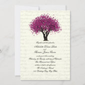 Plum Paarse Tree Dancing Blooms Wedding Kaart (Voorkant)