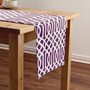 Plum Paarse Trellis Korte Tafelloper