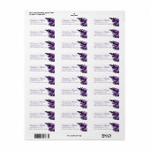 Plum Paarse Tropische bladeren Bruiloft Retouradre Etiket (Full Sheet)