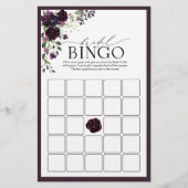 Plum Paarse Waterverf Bridal Bingo Game (Voorkant)