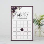 Plum Paarse Waterverf Bridal Bingo Game (Staand voorkant)