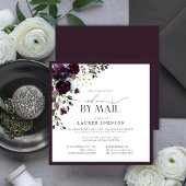 Plum Paarse Waterverf Floral Bridal Mail Shower I Kaart