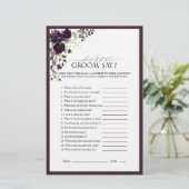 Plum Paarse Waterverf Floral Vrijgezellenfeest Gam (Staand voorkant)