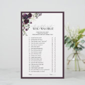 Plum Paarse Waterverf Floral Vrijgezellenfeest Gam (Staand voorkant)