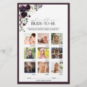 Plum Paarse Waterverf Floral Vrijgezellenfeest Gam (Voorkant)