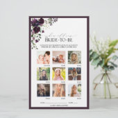 Plum Paarse Waterverf Floral Vrijgezellenfeest Gam (Staand voorkant)